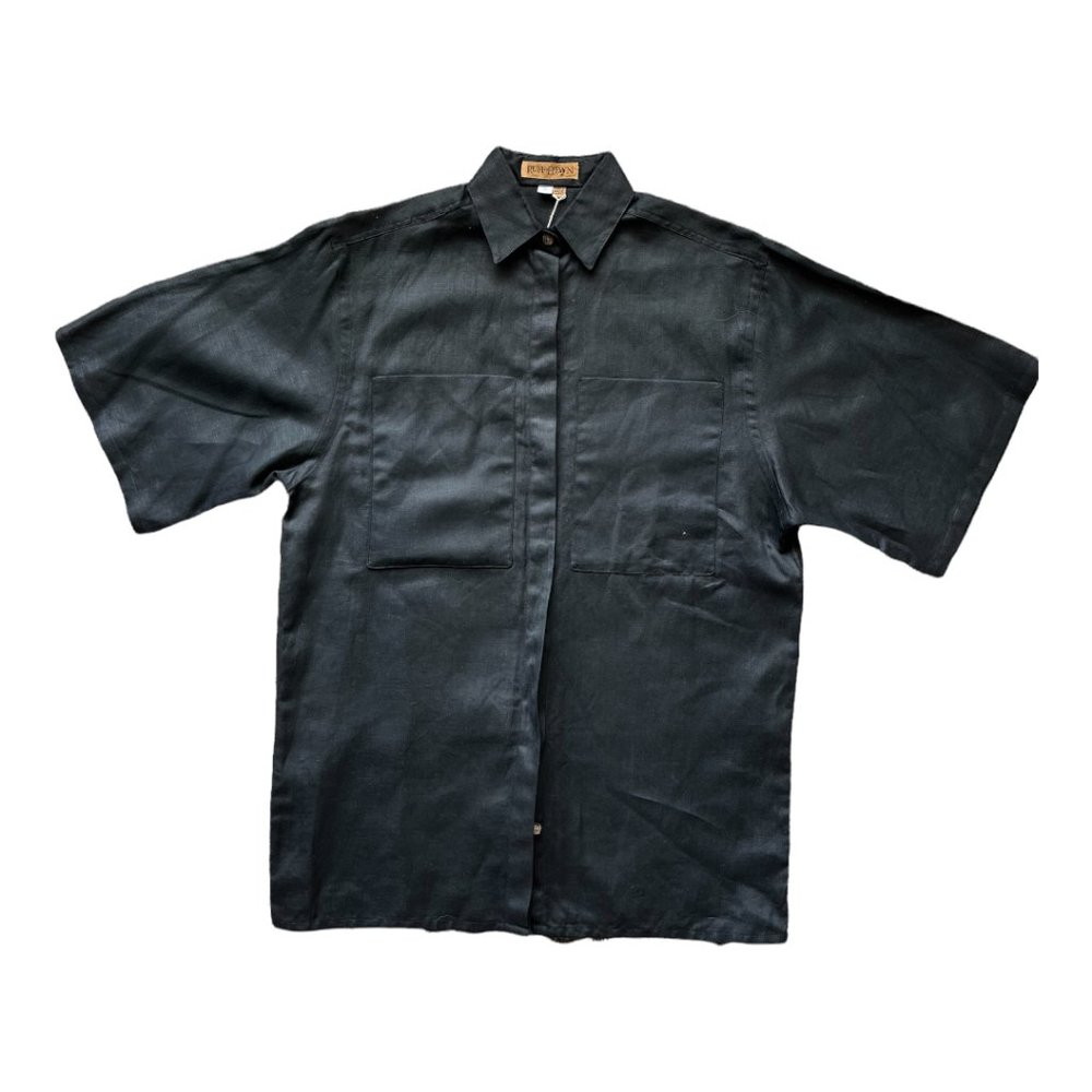 🆕 NWT Ruff Hewn Mens Black Cotton Linen Shirt